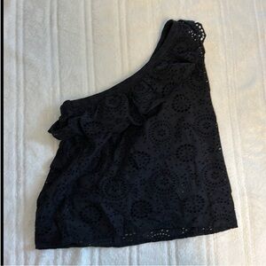 SOEUR one shoulder eyelet blouse.